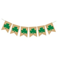 Rustic Shamrock Garland St Patricks Day Banner Clover Garland St Patricks Day