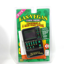 MGA 1995 Las Vegas 2 in 1 Blackjack 5 Card Draw Poker Electronic Handheld NIP