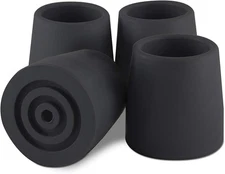 4 Pack Black Replacement Rubber Tips For Walkers And Commodes 1 1 8 Inch