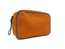 MIU MIU Canvas Denim Orange Makeup Pouch Retro Authentic Japan Used Japan