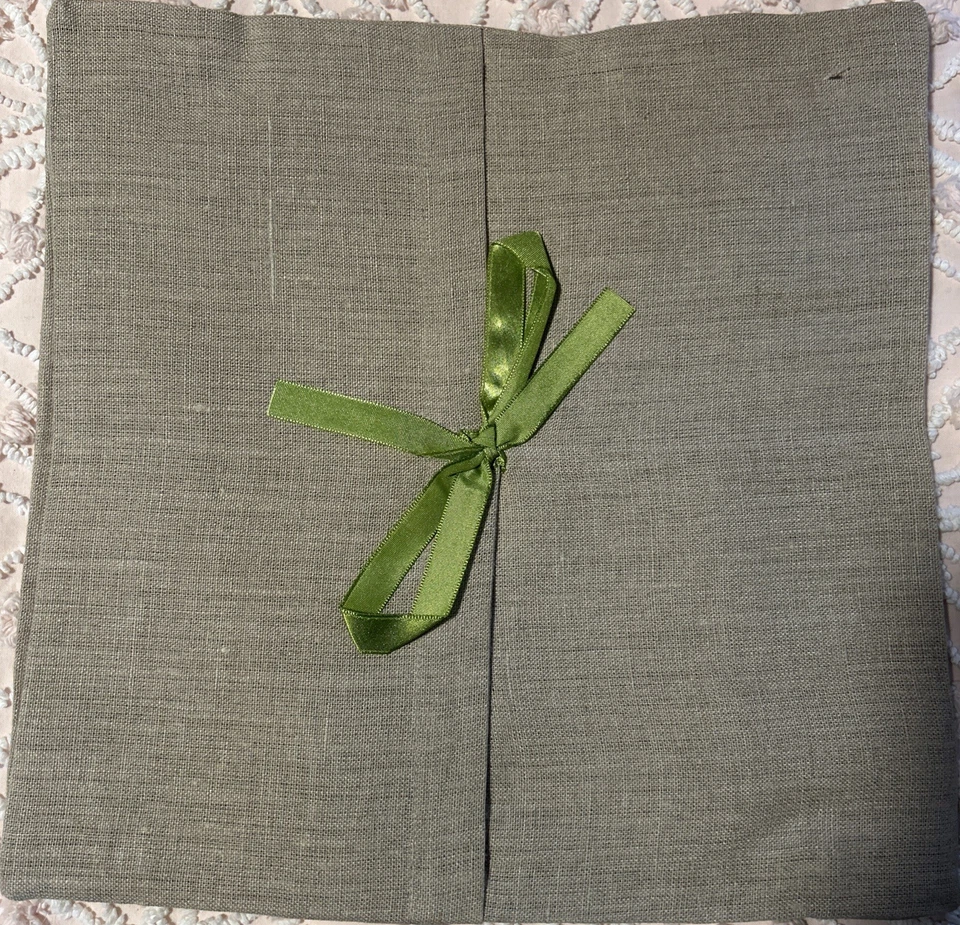 NUEVA Funda de Almohada Pottery Barn Bordada Libélula Lino 12x 12 Foto 2 de 2