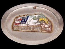 LG15162 VINTAGE 1970s  BICENTENNIAL - TRAIN ENGINE  RAILROAD BELT BUCKLE