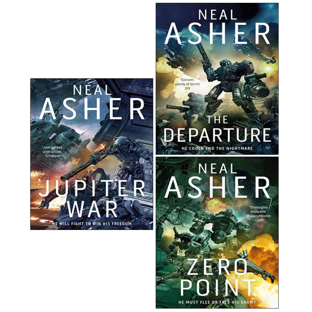 Neal Asher Owner Trilogy 3 Books Collection Set Zero Point,The Depar,Jupiter Wa
