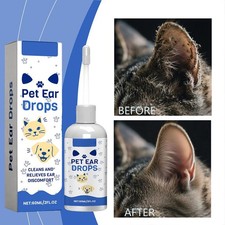 Ear Drops For Dog and Cat Ear Mites Removal Drops 60ml- E3Z4