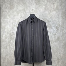 Dolce & Gabbana Mens Striped Black Brown Button Down Dress Shirt Size 36/50