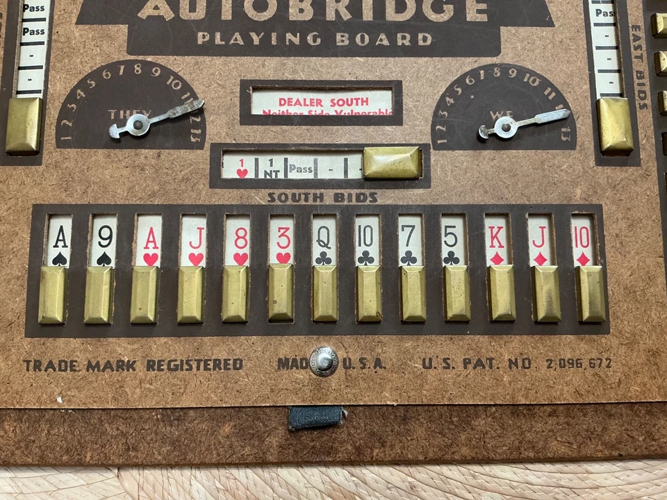 AUTOBRIDGE PLAYING BOARD NEWCRAFT ADVANCED SERIES  SHEET WITH BRASS SLIDES  - Image 4 of 4