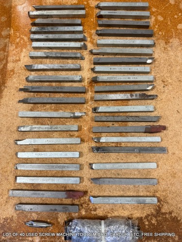 LOT OF 40 USED SCREW MACHINE TOOLS MICRO, CARDUR, ETC. FREE SHIPPING.