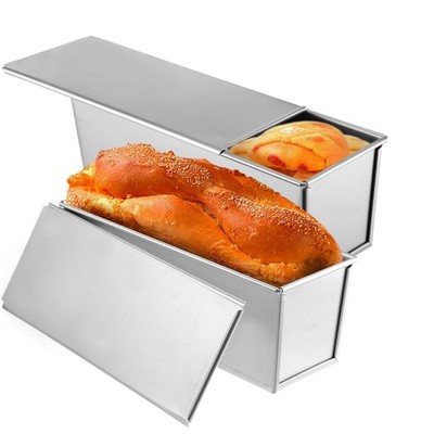 2 Pack Pullman Loaf Pan with Lid, 13x4 Inch Large Capacity Bread Loaf Pan wit...