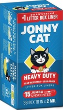 Jonny Cat Litter Box Liners Heavy Duty, Tear Leak Resistant Jumbo 15ct
