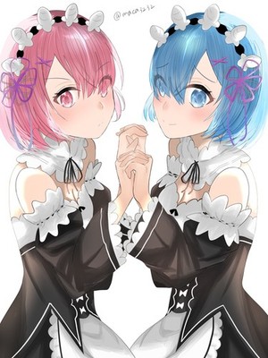 Anime ReZero girls kara hajimeru isekai seikatsu rem ram Custom 11x17 Poster