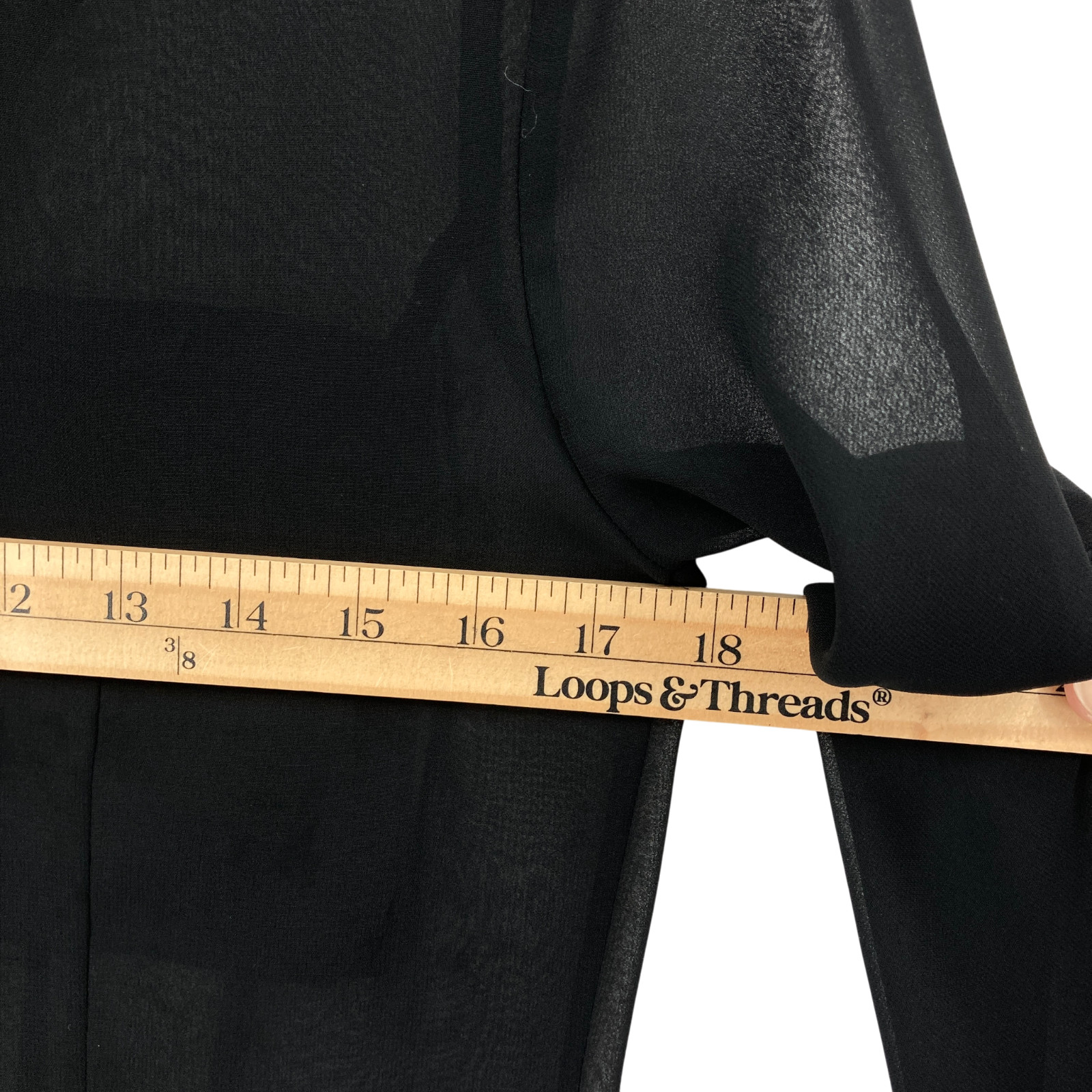 Express Sheer Black Button Front Utility Shirt Bl… - image 13