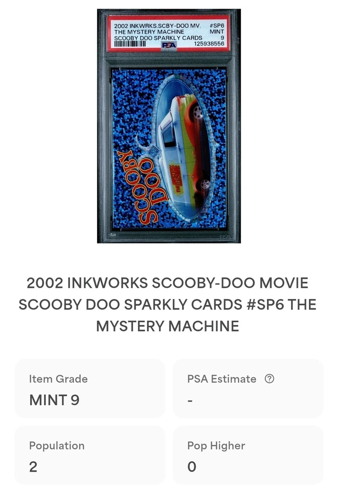 2002 Scooby Doo Mystery Machine Card #SP6 Sparkly Inkworks Pop 2 None Higher  - Image 3 of 3