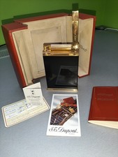 S.T.Dupont Gasfeuerzeug Schwarz Gold JEROBOAM mit Box, großes Tischfeuerzeug