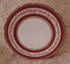 Three GDA Limoges Haviland Dessert Lunch Plates Red Gold Stenciling Roses 8.5" — photo 4