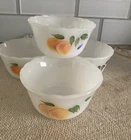Vtg Fire King Gay Fad Fruit Pattern Custard Cups /Ramekins set of 4 Made in USA