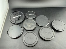 8 Vintage Camera Cap Bundle Lot Canon Tamron Misc