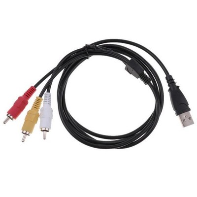 USB to RCA Audio Cable, USB 2.0 to 2 RCA Stereo Audio Cable Converter, Nylon ...