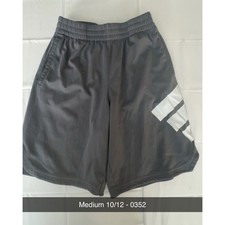 Adidas Boys Athletic Shorts Big Logo Elastic Waist Pockets Size Medium 10/12
