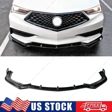 For 2018-2020 Acura TLX Painted Gloss Black Front Bumper Splitter Spoiler Lip