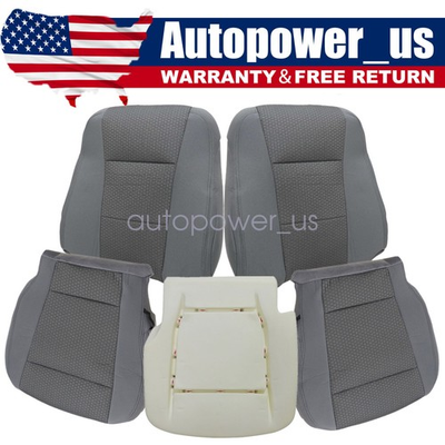 #ad #ad For 2015 2020 Ford F150 XLT Driver Passenger Side Seat Cover Cloth Gray Foam $170.29