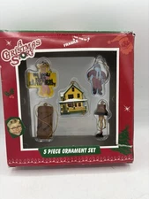 A CHRISTMAS STORY 5 PIECE ORNAMENT SET Kcare Ralphie Leg Lamp Pink Bunny House
