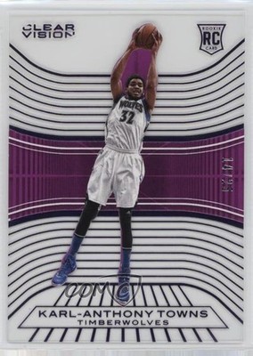 2015 Panini Clear Vision Rookies Purple /25 Karl-Anthony Towns #82 Rookie RC 1y8