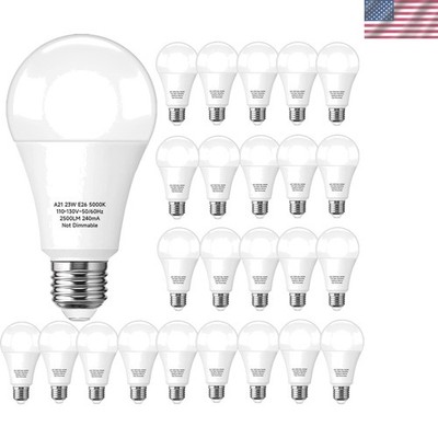 24 Packs 150-200W Equivalent , A21 23W Bright LED Bulb 2500 Lumens, Daylight ...
