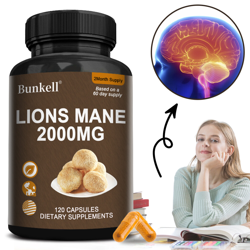 Lions Mane 2000 Mg &ndash; Estratto 30:1 Di Fungo Criniera Di Leone BIO (Hericium Erinaceus) &ndash; 180 Capsule Vegane Con Pepe Nero &ndash; Integratore Per Memoria, Concentrazione E Difese Immunitarie &ndash; Vitavea