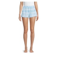 Secret Treasures Women's Blue White Waistband Side Pocket Tie Dye Sleep Shorts