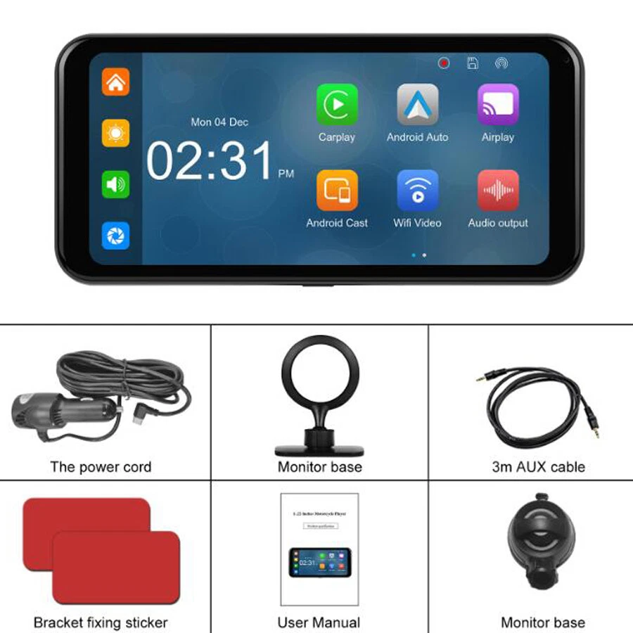 Reproductor inteligente portátil con pantalla DVR de 6,25" compatible con cámara trasera Android automática compatible Foto 3 de 4