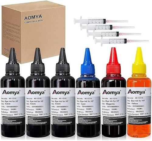 Aomya 6x100ml Ink Refill Kit for HP 61 60 62 63 950 951 564 920 901 Inkjet Pr... - 第 1/3 張圖片