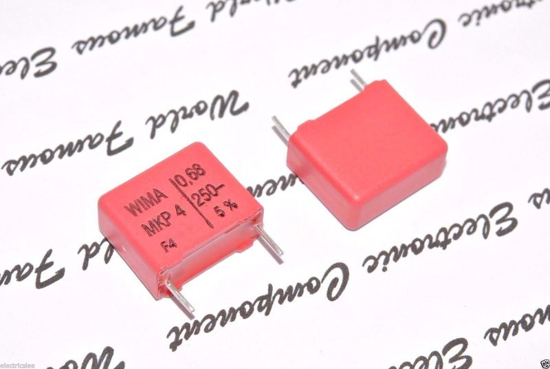 4x WIMA MKP4 0.68uF 250V 5% Film Capacitors – Radial, 15mm Pitch (Made In Germany)