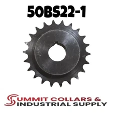 #50 Roller Chain Sprocket, 22 Tooth, 1" ID keyed