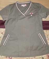 Koi Kathy Peterson Womens Medical Scrub Top Ashley Xsmall Gray 113hrt