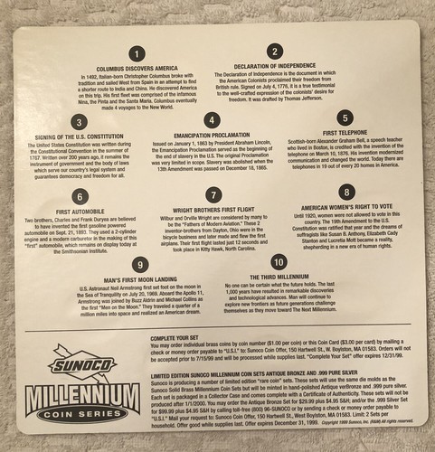 PORTAMONEDAS VINTAGE PROMO SUNOCO MILLENNIUM 1999 SIN USAR - Imagen 2 de 2