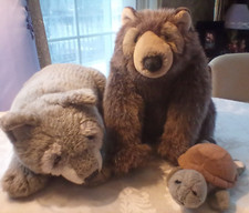 3 Lou Rankin Friends Timber Wolf Bear Turtle Plush Stuffed Animal Applause Dakin