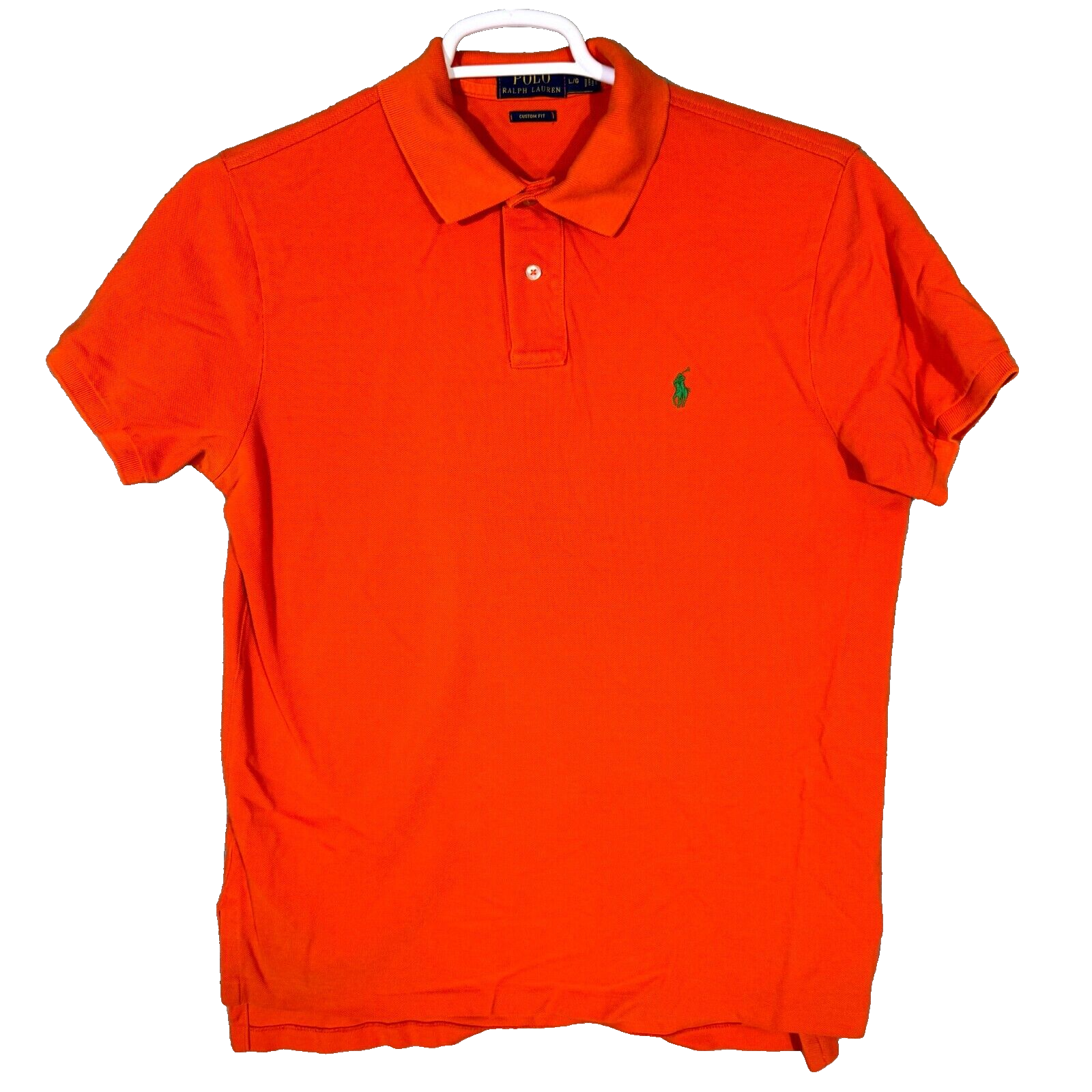 Polo Ralph Lauren ragazzo polo 2XL arancione 100% cotone pony vestibilità personalizzata M1232