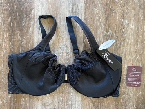 FELINA Paramour Angie Front Close Minimizer Bra~42D~Black~NEW~NWT