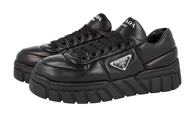 Padded Nappa Leather Prada Logo Leather Platform Sneakers Prada