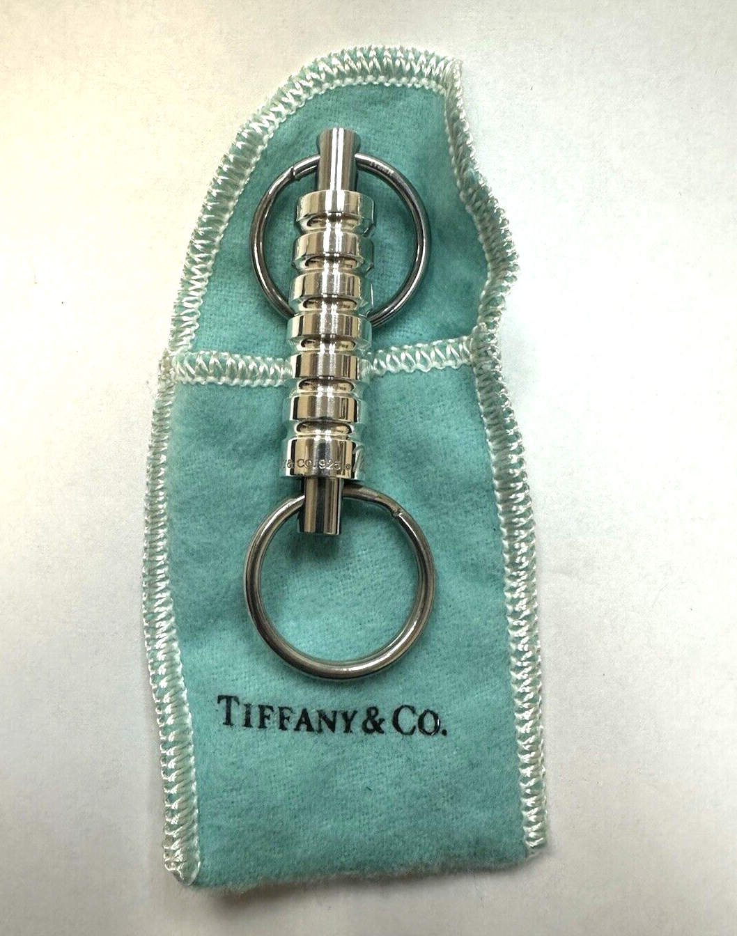 Tiffany & Co Paloma Picasso Sterling Silver Groove Valet Keychain