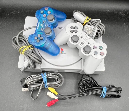 PlayStation Official PS1 Console Controllers Cords Vintage Untested  [A21]