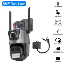 WiFi Security Camera Wireless 6MP Outdoor Home CCTV PTZ Dual Lens Night Vision