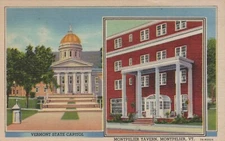 State Capitol Montpelier Tavern Vermont Posted Vintage Linen Post Card