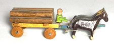 ANTIQUE GERMAN PUTZ ERZGEBIRGE HORSE  LUMBER WAGON CHRISTMAS HOLIDAY TOY