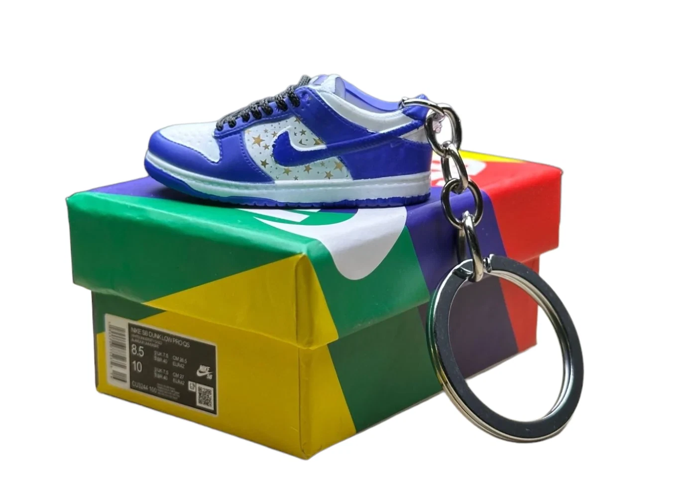 Porte clés Supreme x SB Low Dunks Trainer avec mini boîte à chaussures