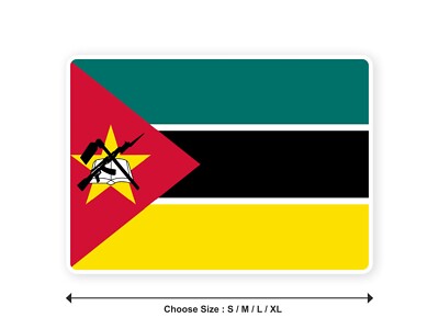 Aufkleber Flagge MOSAMBIK Mosambik 10cm(S) - 28cm(XL) Sticker weißer Rand