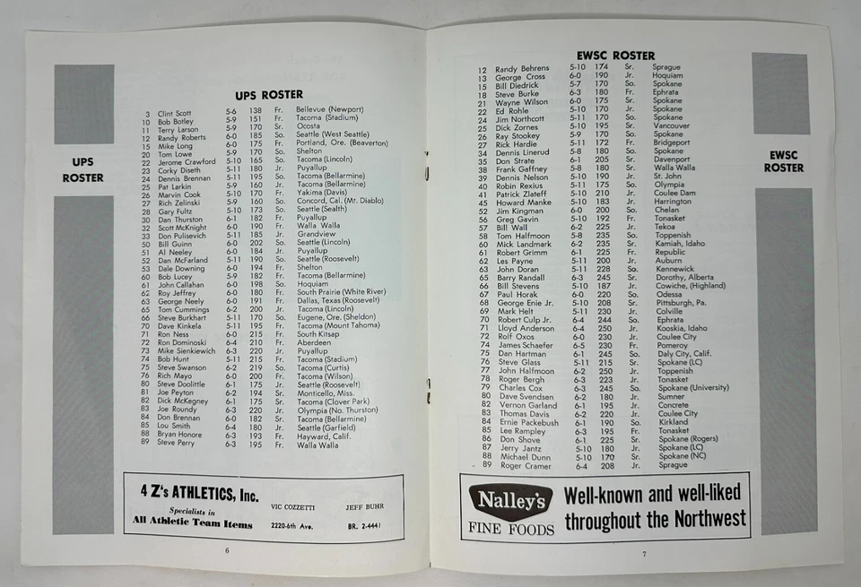 1966 Puget Sound Loggers vs Eastern Washington Savages Football Game Program - Image 2 of 3