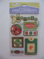 Miss Elizabeth s Scrapbook Embellishments NATURE 7 Pieces NIP