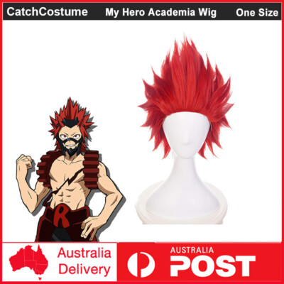 Eijiro Kirishima Cosplay Perücke Für My Hero Academia – Mit Kostenloser Perückenkappe, Hitzebeständig, Verstellbar (54-61 Cm)
