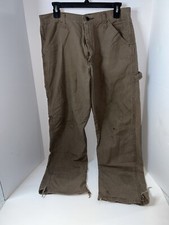 Russler Mens Carpenter Pants Khaki Workwear Rugged Size 32x32